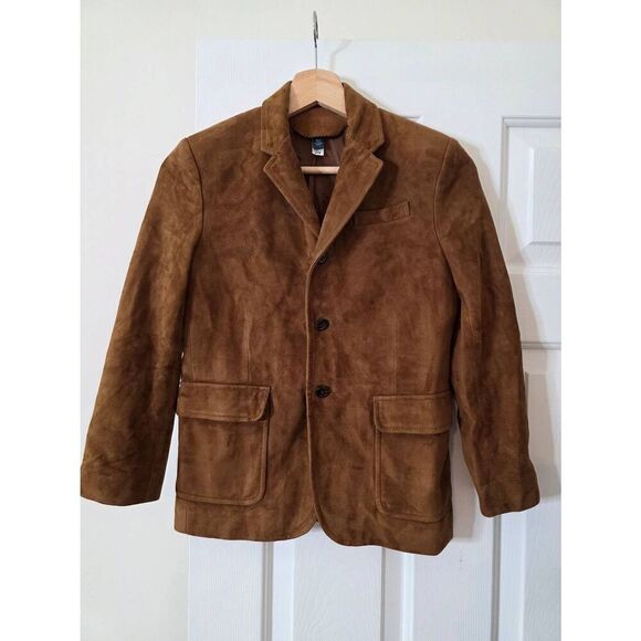 Polo by Ralph Lauren Other - Vintage Polo Ralph Lauren Kids Size 10 Brown Lamb Suede Jacket Made in Italy